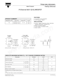 TP0610KL-TR1-E3 Datasheet Cover