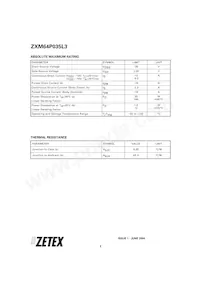 ZXM64P035L3數據表 頁面 2