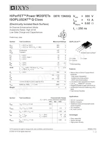 IXFR15N80Q Datasheet Cover