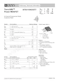 IXTA110N055T7 데이터 시트 표지