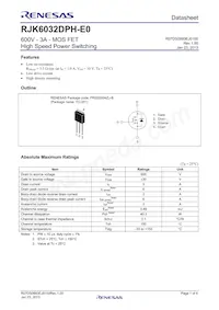 RJK6032DPH-E0#T2 Datasheet Cover