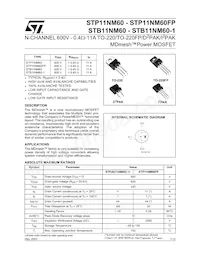 STB11NM60-1 Datasheet Cover
