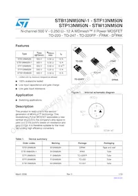 STB13NM50N Datasheet Cover