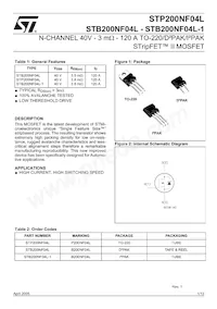 STB200NF04L Datasheet Cover