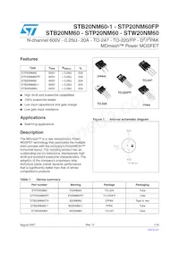 STB20NM60-1 Datasheet Copertura