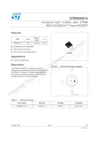 STB40NS15T4 Datasheet Cover