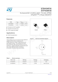 STB45NF06 Datasheet Cover