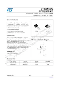 STB85NS04Z Datasheet Cover