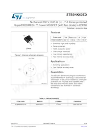 STB9NK60ZDT4 Datasheet Cover