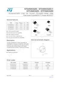 STD4NK50ZD-1 Datasheet Copertura