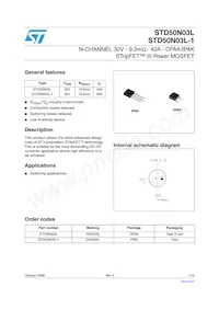 STD50N03L-1 Datasheet Cover