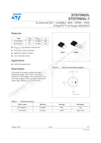 STD70N02L-1 Datasheet Cover