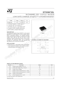STS9NF30L Datasheet Cover