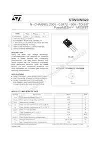 STW50NB20 Datasheet Cover