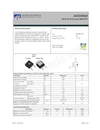 AOD5N50 Datasheet Cover