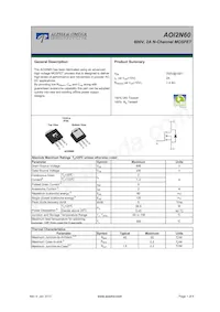 AOI2N60 Datasheet Cover