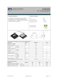 AON7404 Datasheet Cover