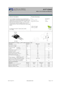 AOT12N40L Datasheet Cover