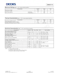 DMN601TK-7 Datasheet Pagina 2
