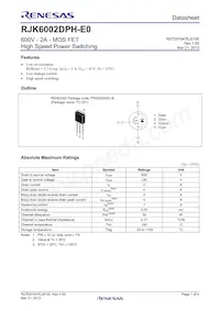 RJK6002DPH-E0#T2 Datasheet Cover
