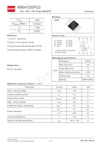 RRH100P03TB1 Datasheet Cover