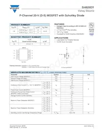 SI4829DY-T1-E3 Datasheet Cover