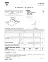 SIS424DN-T1-GE3 Datasheet Cover