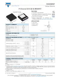 SIS439DNT-T1-GE3 Datasheet Cover