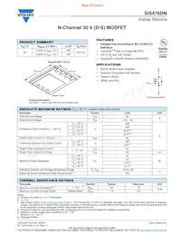 SIS476DN-T1-GE3 Datasheet Cover
