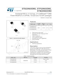 STB28N60DM2 Datasheet Cover