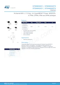STD4NK60Z-1 Datasheet Cover