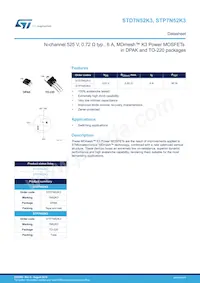 STD7N52K3 Datasheet Cover