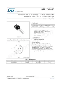 STF17N80K5 Datasheet Cover