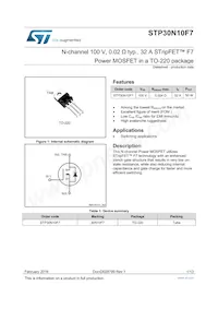 STP30N10F7 Datasheet Cover