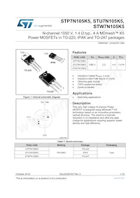 STP7N105K5 Datasheet Cover