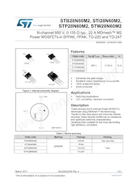 STW28N60M2 Datasheet Cover