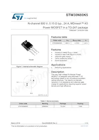 STW30N80K5 Datasheet Cover