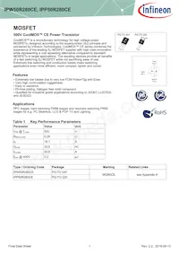 IPW50R280CEFKSA1 Datasheet Cover