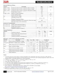 IRL40S212 Datasheet Page 2