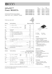 IXFH76N07-12 Datasheet Cover
