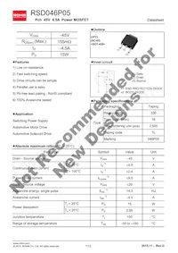 RSD046P05TL Datasheet Copertura