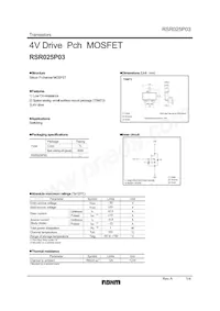 RSR025P03TL Datasheet Cover