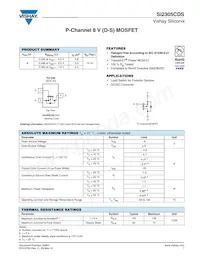 SI2305CDS-T1-GE3 Datasheet Cover