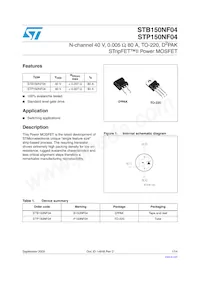 STB150NF04 Datasheet Cover