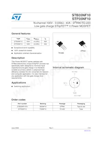 STB35NF10T4 Datasheet Cover