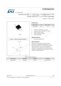 STB5N80K5 Datasheet Cover