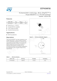 STP45NF06 Datasheet Cover