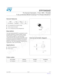 STP75NS04Z Datasheet Cover