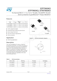 STW7N95K3 Datasheet Cover