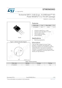 STW8N90K5 Datasheet Cover